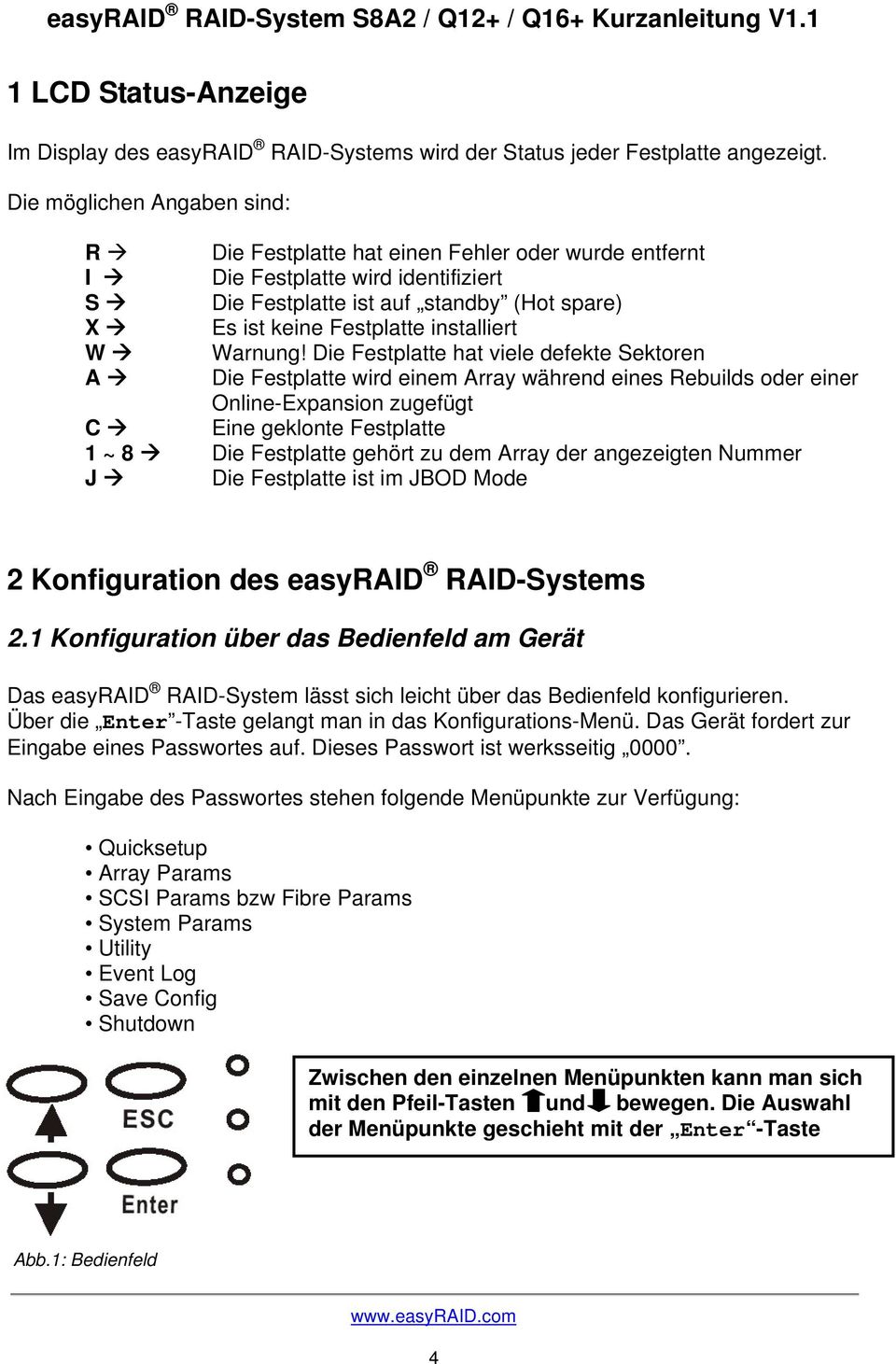 installiert W Warnung!