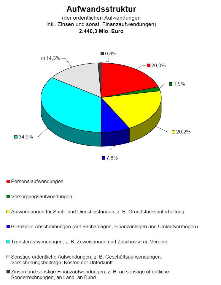 Bild 1: Aufwandsstruktur des Ausgaben in Düsseldorf / Quelle: