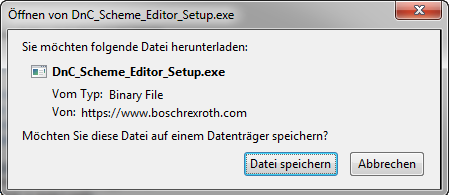 Installationsbeschreibung D&C Scheme Editor 5.2 3 2 D&C Scheme Editor herunterladen Den D&C Scheme Editor können Sie von der Produktseite www.boschrexroth.