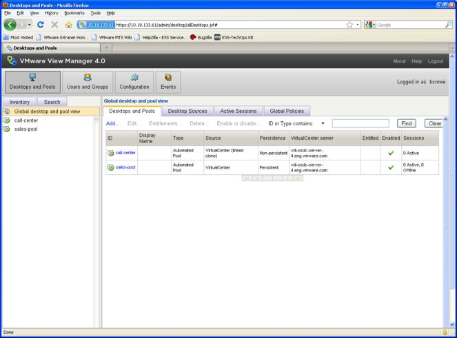 Zentrales Management Interface Desktop- Management View Manager intuitives