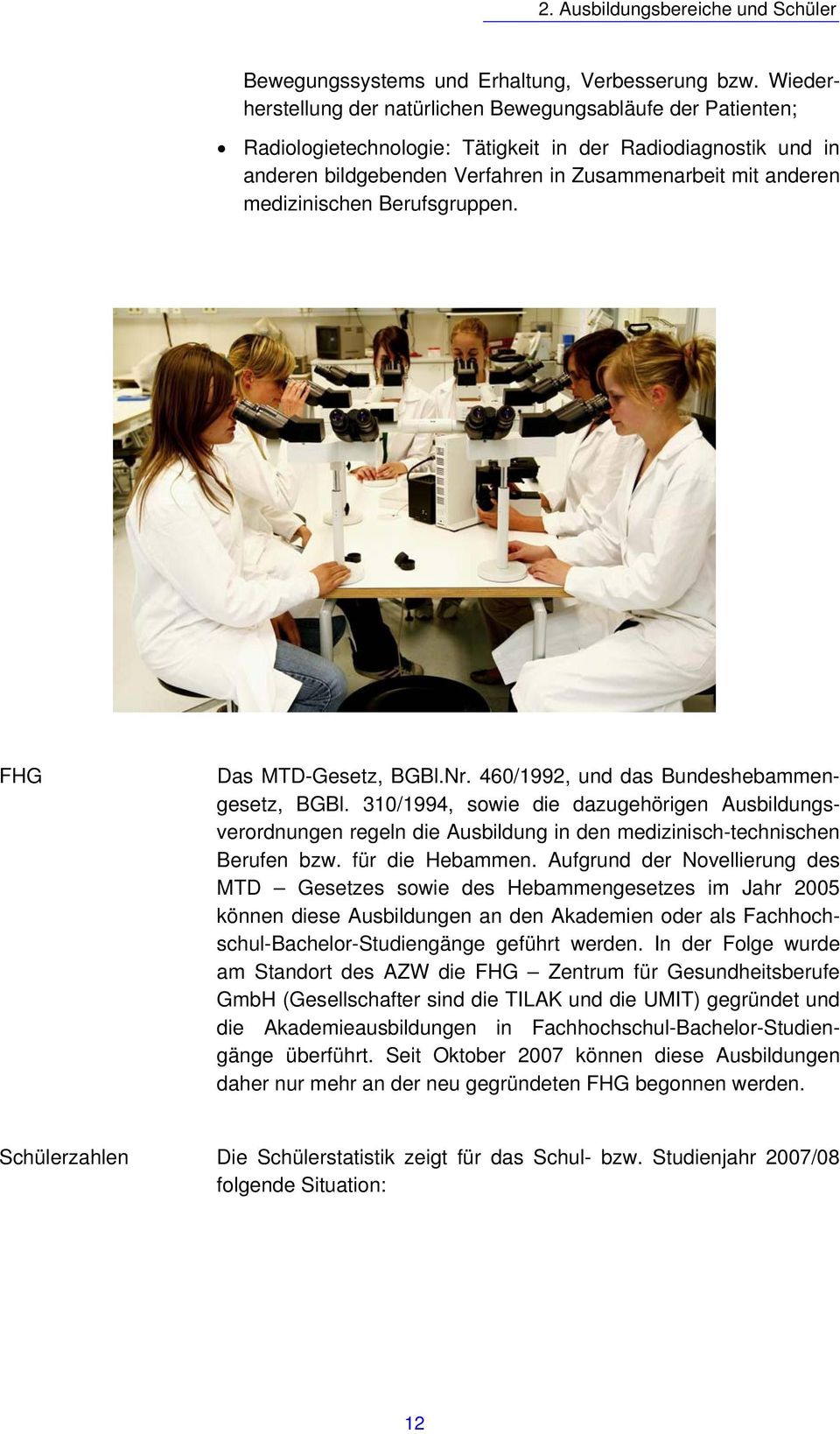 medizinischen Berufsgruppen. FHG Das MTD-Gesetz, BGBl.Nr. 460/1992, und das Bundeshebammengesetz, BGBl.