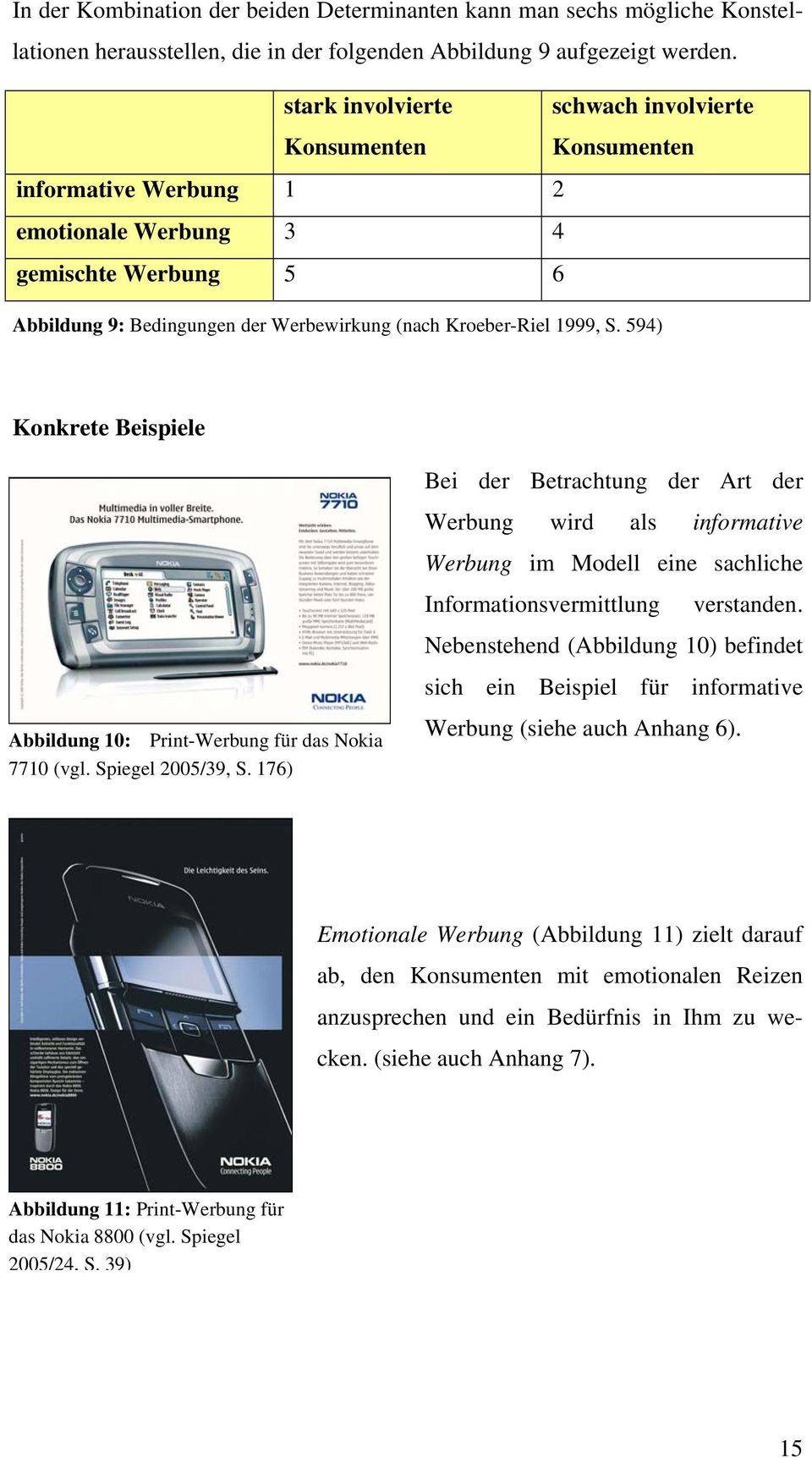 594) Konkrete Beispiele Abbildung 10: Print-Werbung für das Nokia 7710 (vgl. Spiegel 2005/39, S.