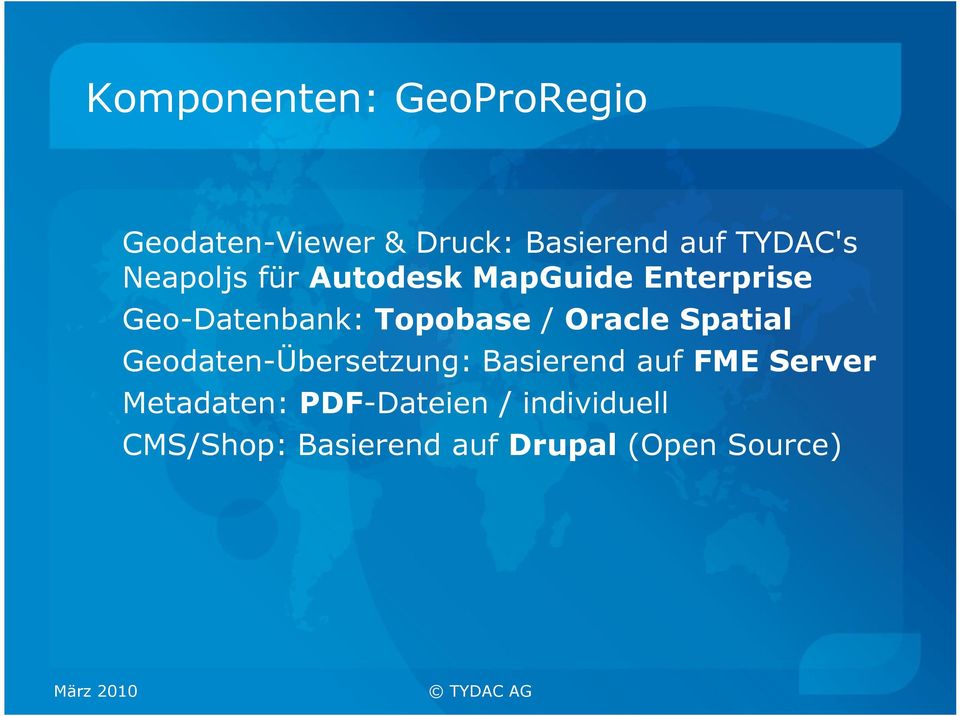 Topobase / Oracle Spatial Geodaten-Übersetzung: Basierend auf FME