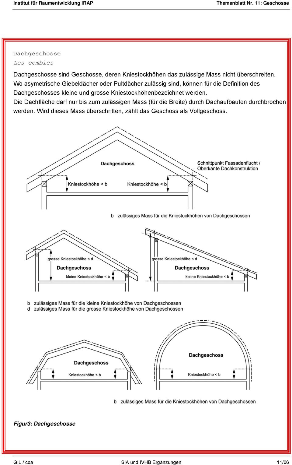 Wo asymetrische Giebeldächer oder Pultdächer zulässig sind, können für die Definition des Dachgeschosses kleine und grosse