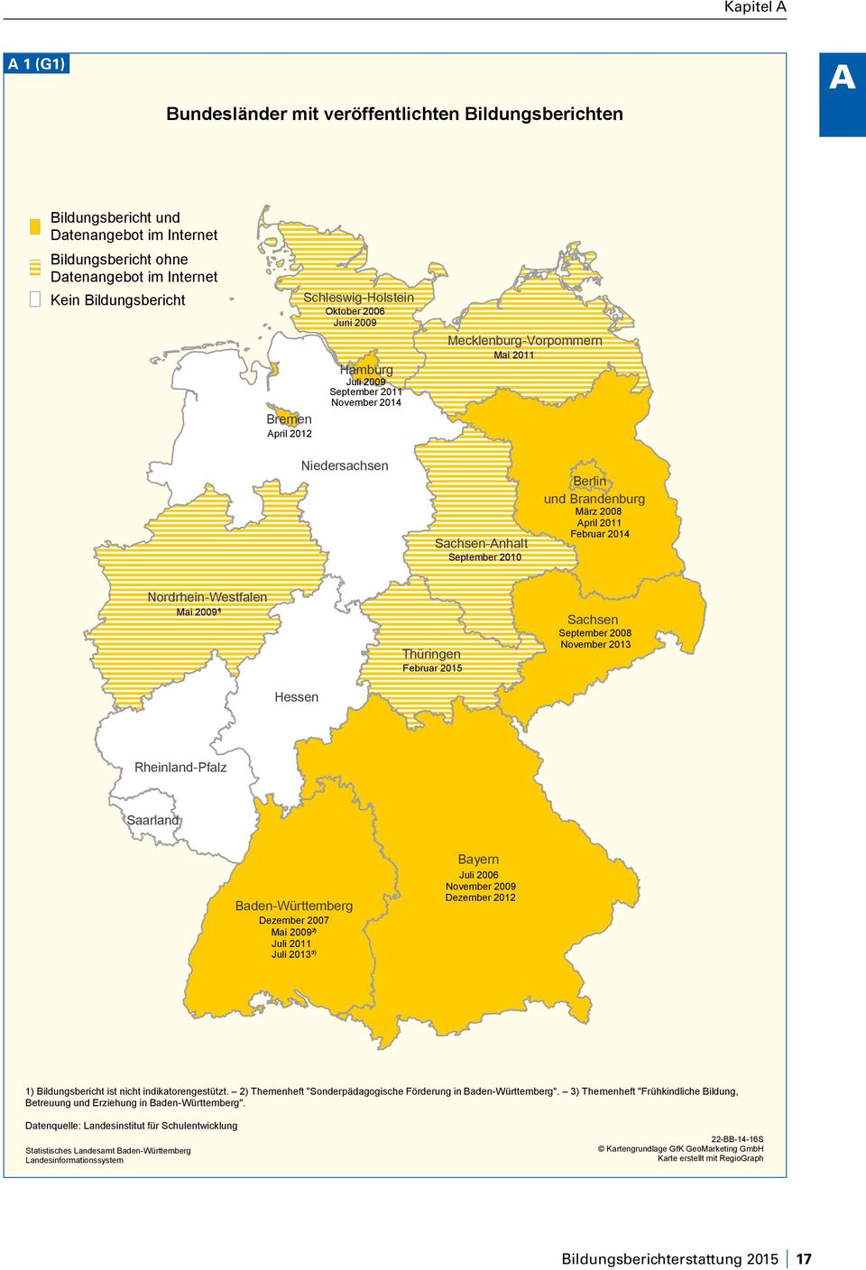 März 2008 April 2011 Februar 2014 E Nordrhein-Westfalen ) Mai 2009¹ Hessen Thüringen Februar 2015 Sachsen September 2008 November 2013 F G Rheinland-Pfalz Saarland H Baden-Württemberg Dezember 2007 )