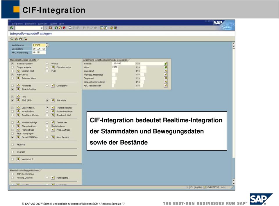 Bewegungsdaten sowie der Bestände SAP AG 2007/