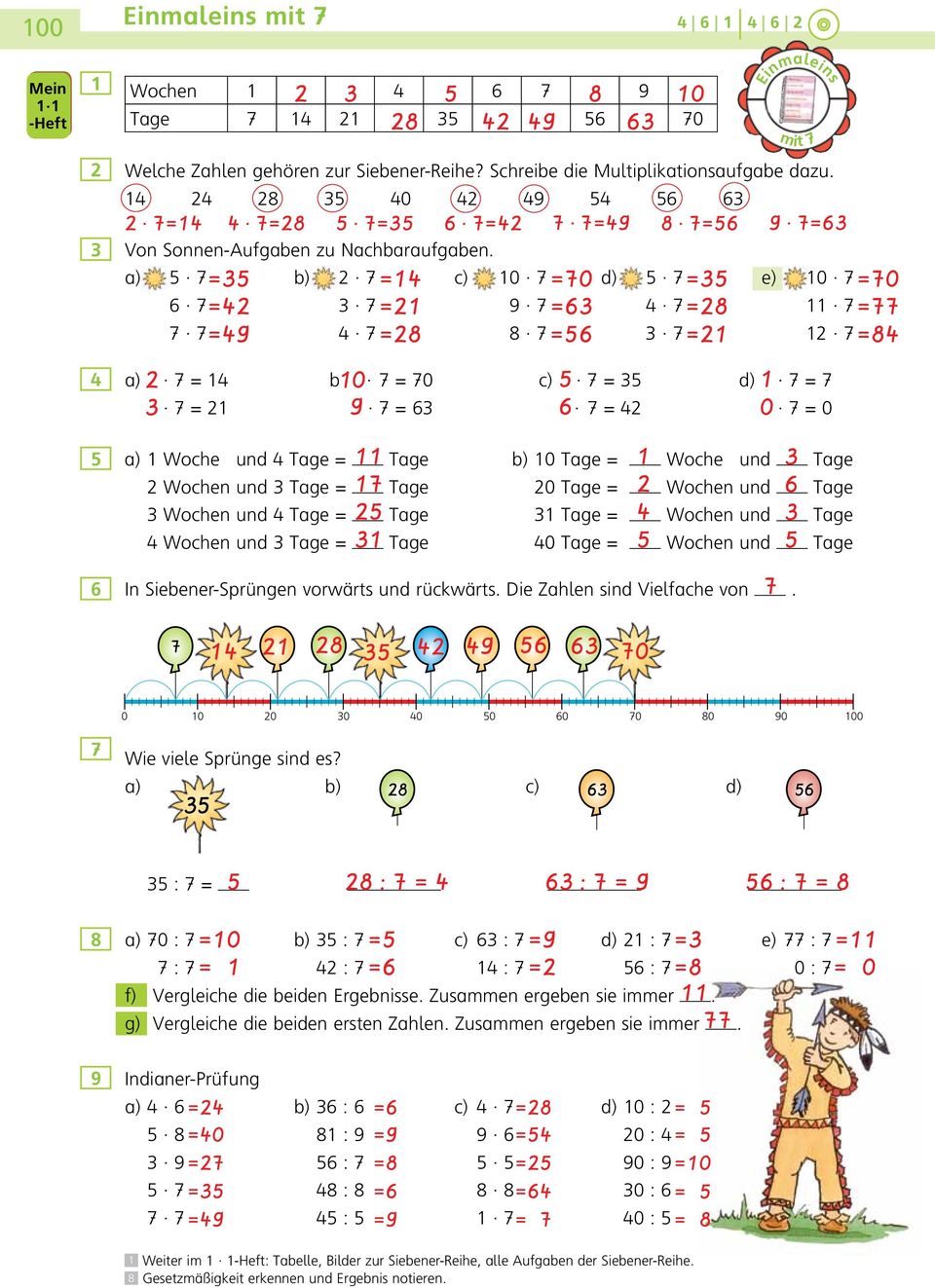 Tage Wochen und Tage In Siebener-Sprüngen vorwärts und rückwärts. Die Zahlen sind Vielfache von. 0 0 0 0 0 0 0 0 0 0 0 0 0 00 Wie viele Sprünge sind es?