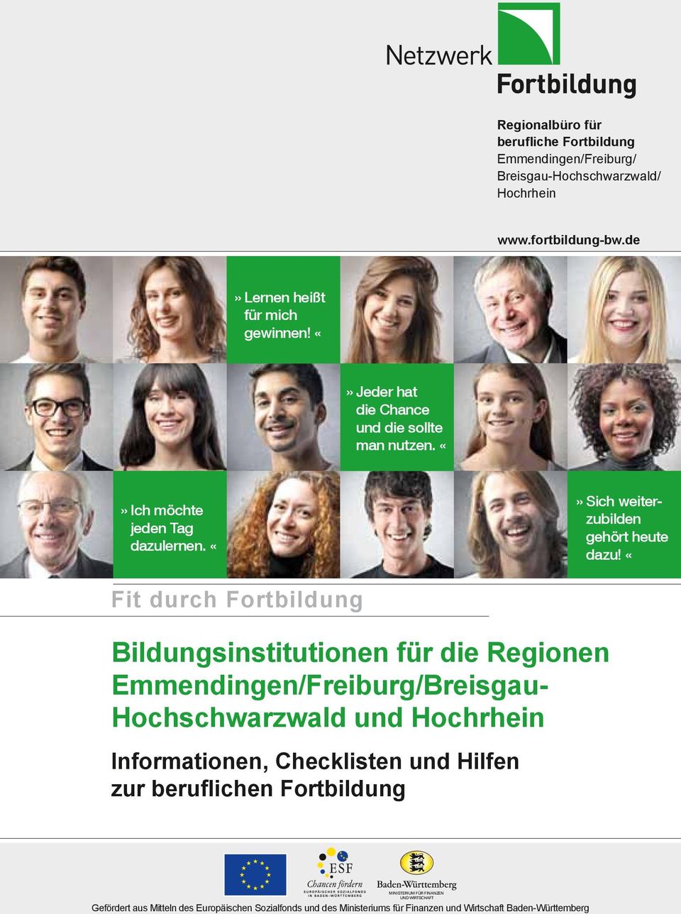 «Fit durch Fortbildung Bildungsinstitutionen für die Regionen Emmendingen/Freiburg/Breisgau- Hochschwarzwald und Hochrhein Informationen, Checklisten und