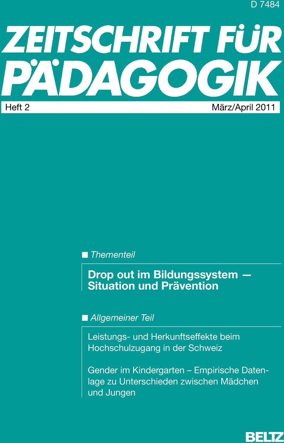 Herkunftseffekte beim Hochschulzugang in der Schweiz Gender im