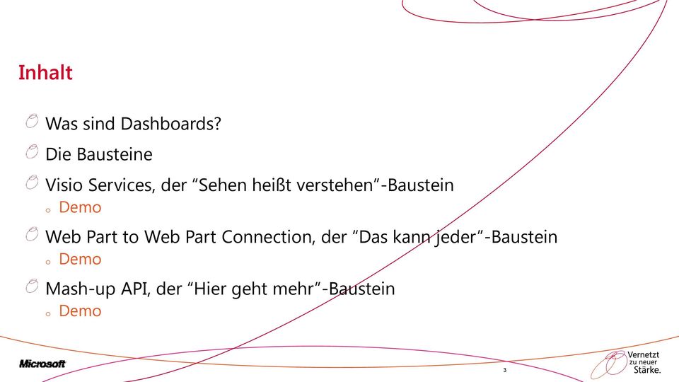 verstehen -Baustein o Demo Web Part to Web Part