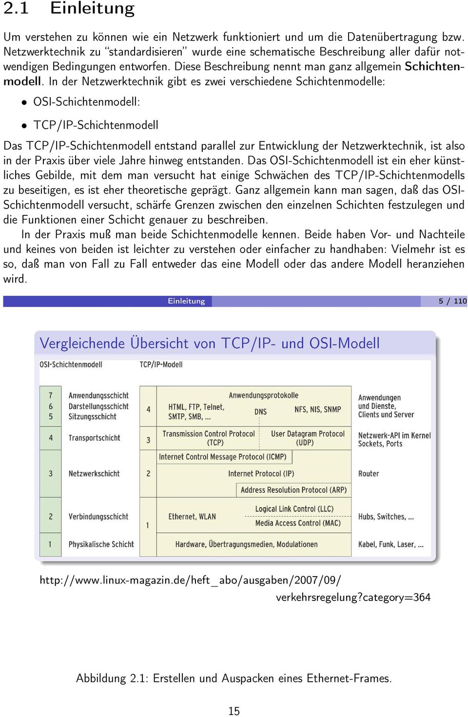 In der Netzwerktechnik gibt es zwei verschiedene Schichtenmodelle: OSI-Schichtenmodell: TCP/IP-Schichtenmodell Das TCP/IP-Schichtenmodell entstand parallel zur Entwicklung der Netzwerktechnik, ist