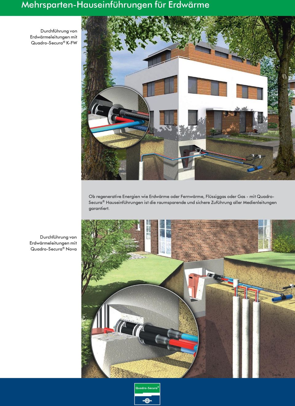 Gas - mit Quadro- Secura Hauseinführungen ist die raumsparende und sichere Zuführung