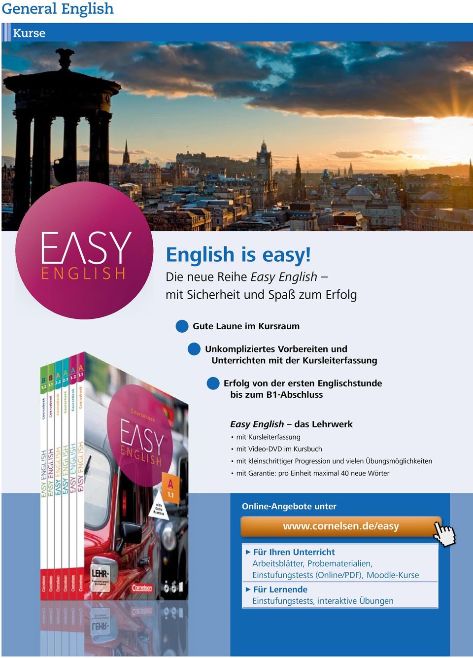 Erfolg von der ersten Englischstunde bis zum B1-Abschluss Easy English das Lehrwerk mit Kursleiterfassung mit Video-DVD im Kursbuch mit kleinschrittiger