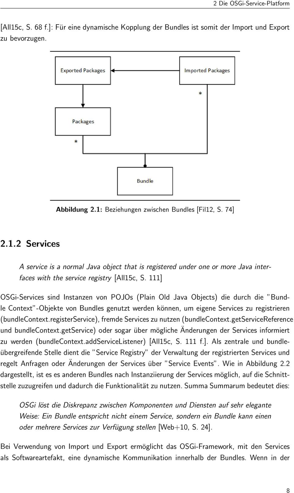 registerservice), fremde Services zu nutzen (bundlecontext.getservicereference und bundlecontext.getservice) oder sogar über mögliche Änderungen der Services informiert zu werden (bundlecontext.