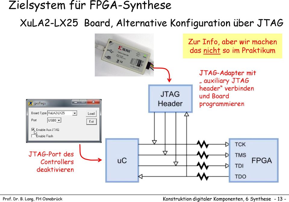 verbinden und Board programmieren JTAG-Port des Controllers deaktivieren