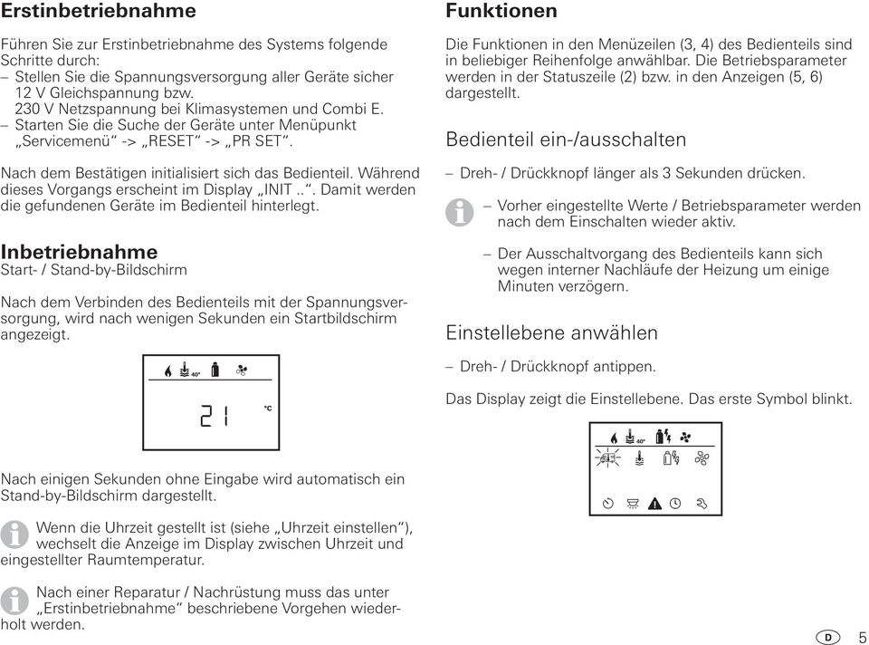 Wõhrend dieses Vorgangs erscheint im Display äinit..ô. Damit werden die gefundenen Gerõte im Bedienteil hinterlegt.