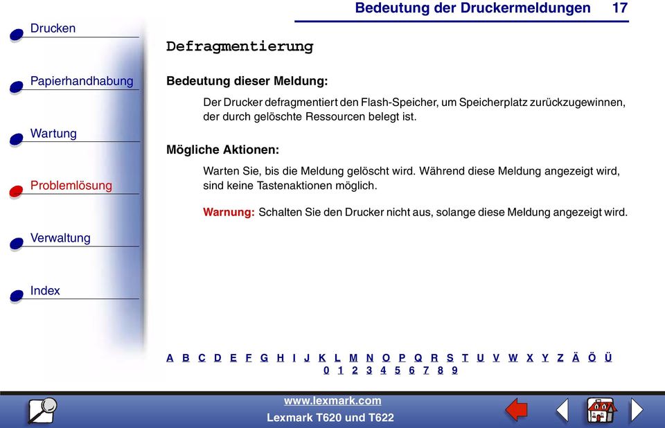 Warten Sie, bis die Meldung gelöscht wird.