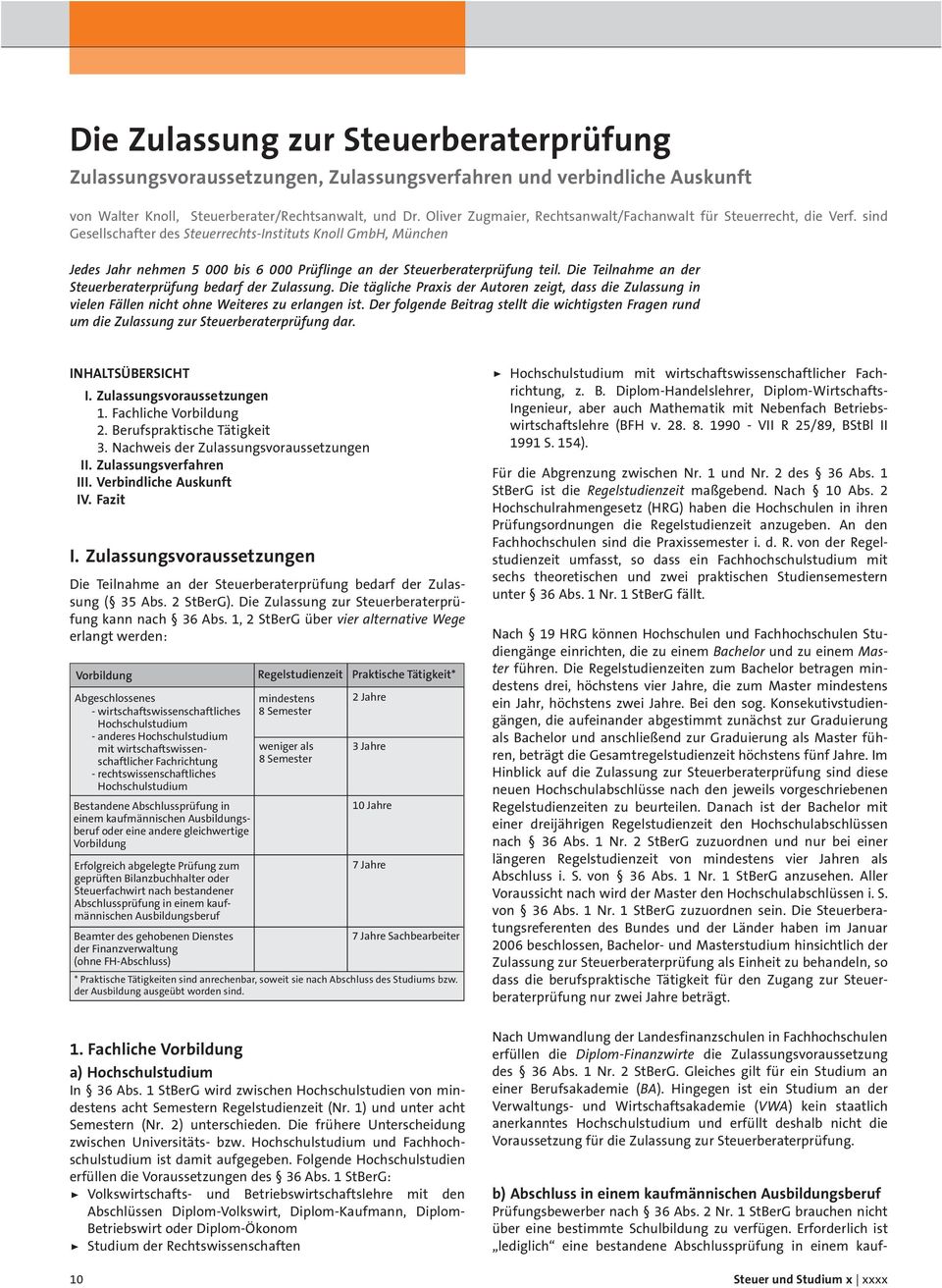 sind Gesellschafter des Steuerrechts-Instituts Knoll GmbH, München Jedes Jahr nehmen 5 000 bis 6 000 Prüflinge an der Steuerberaterprüfung teil.