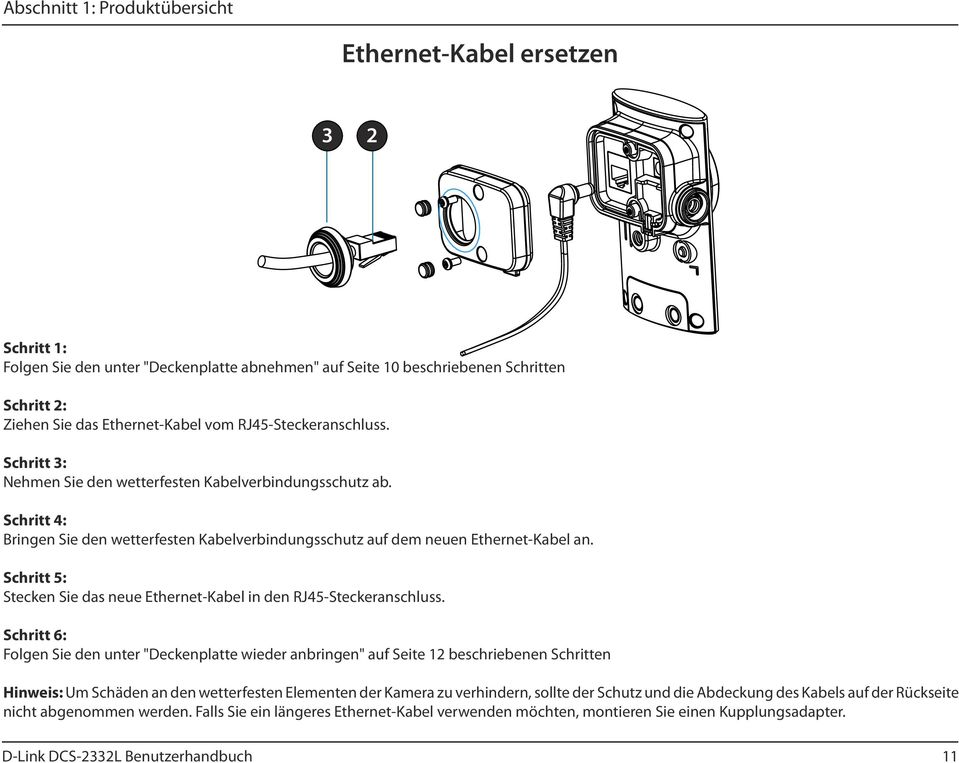 Schritt 5: Stecken Sie das neue Ethernet-Kabel in den RJ45-Steckeranschluss.