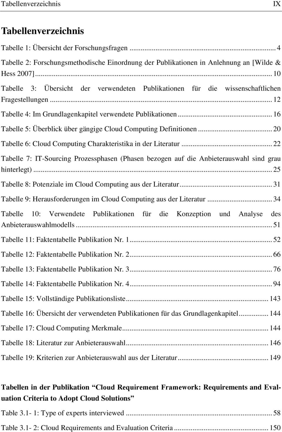 .. 16 Tabelle 5: Überblick über gängige Cloud Computing Definitionen... 20 Tabelle 6: Cloud Computing Charakteristika in der Literatur.