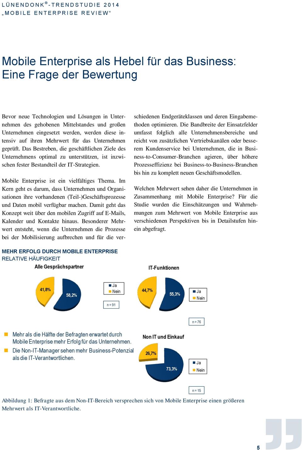 MEHR ERFOLG DURCH MOBILE ENTERPRISE RELATIVE HÄUFIGKEIT Alle Gesprächspartner Mobile Enterprise ist ein vielfältiges Thema.