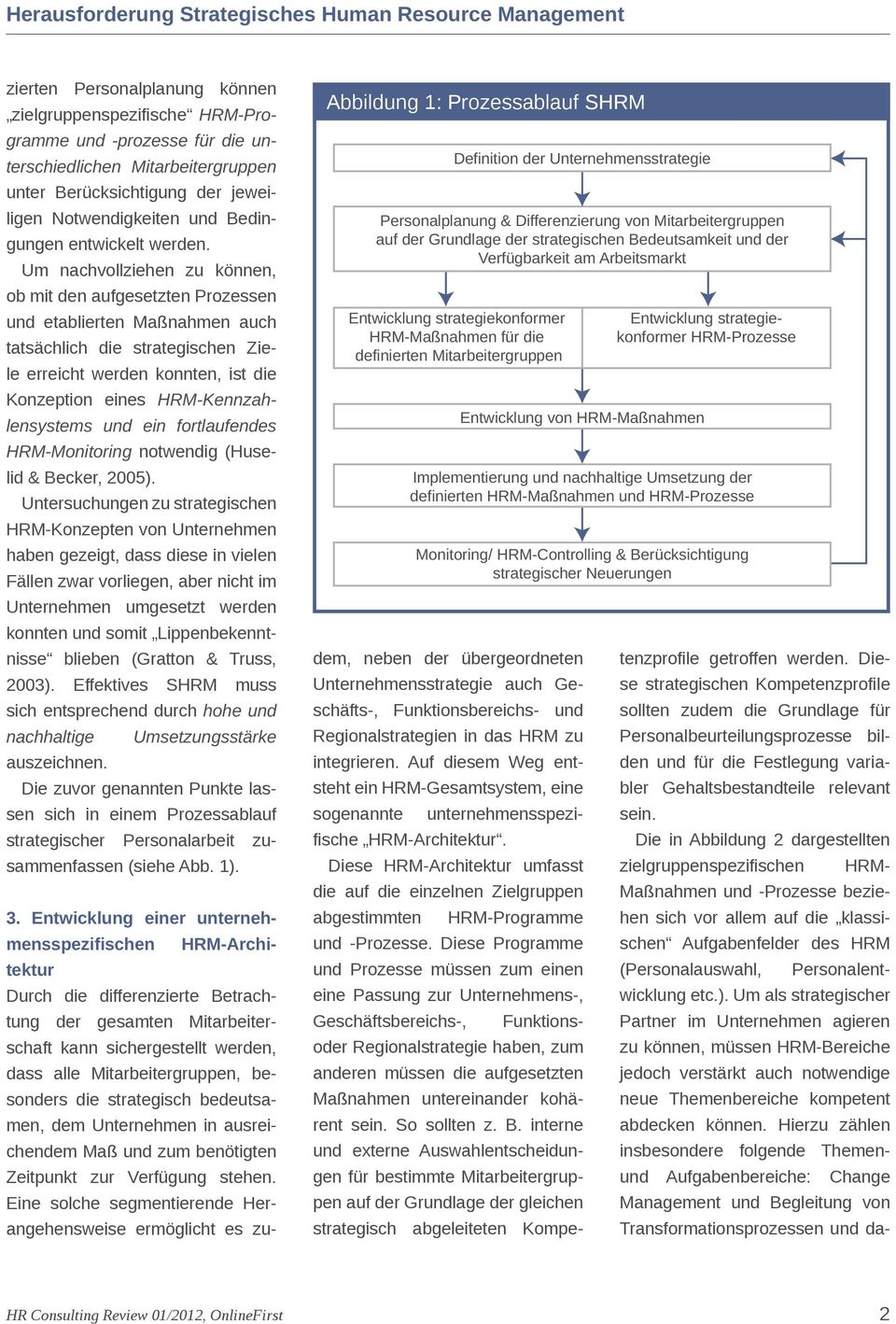 fortlaufendes HRM-Monitoring notwendig (Huselid & Becker, 2005).