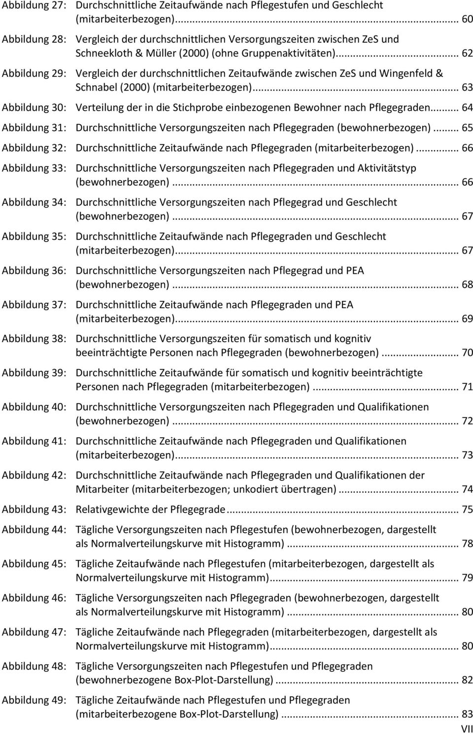 .. 62 Abbildung 29: Vergleich der durchschnittlichen Zeitaufwände zwischen ZeS und Wingenfeld & Schnabel (2000) (mitarbeiterbezogen).