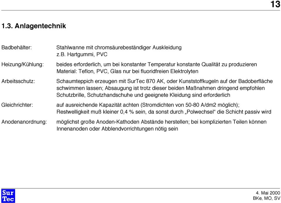 itsschutz: Gleichrichter: Anodenanordnung: Stahlwanne mit chromsšurebe
