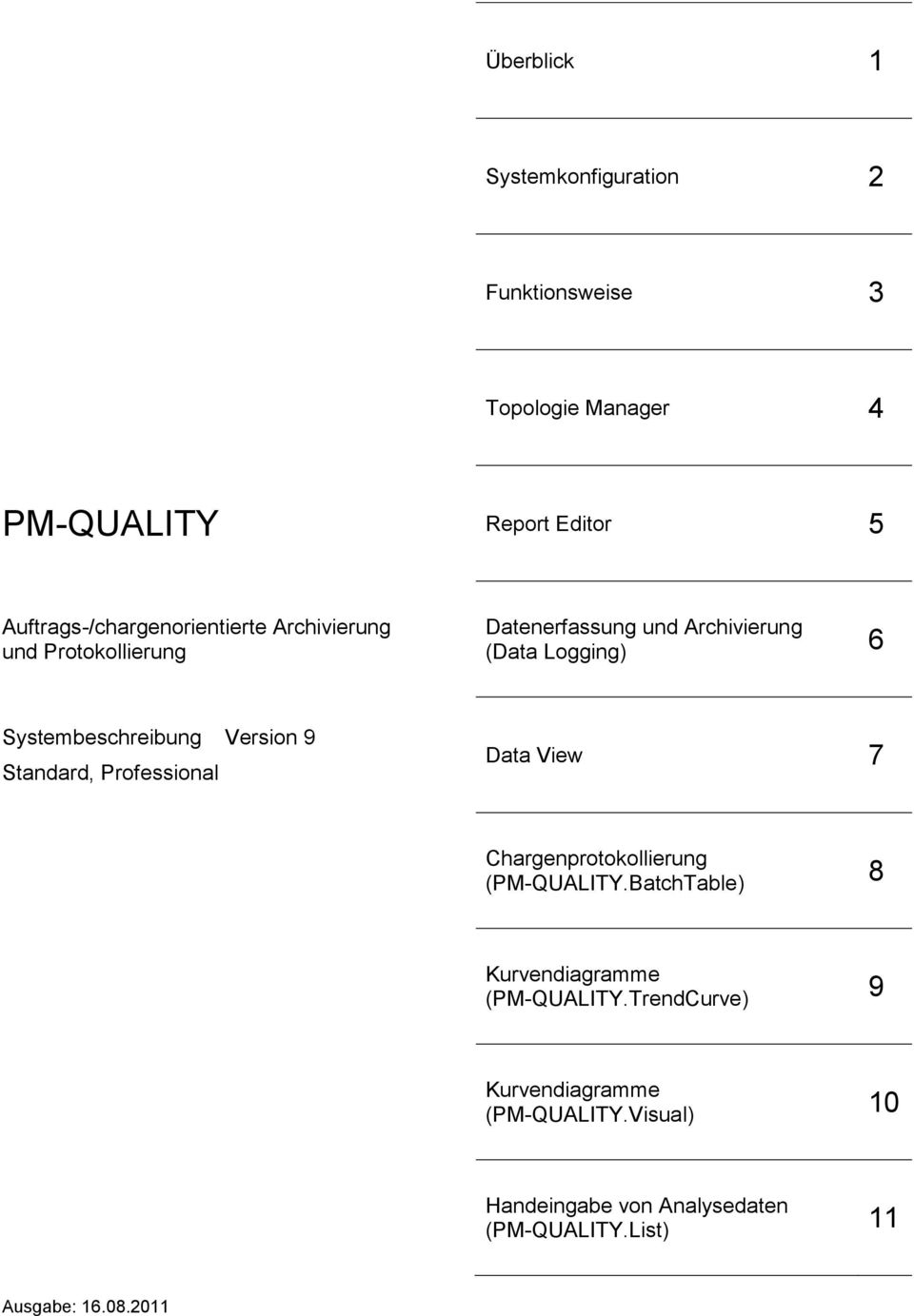 Version 9 Standard, Professional Data View 7 Chargenprotokollierung (PM-QUALITY.