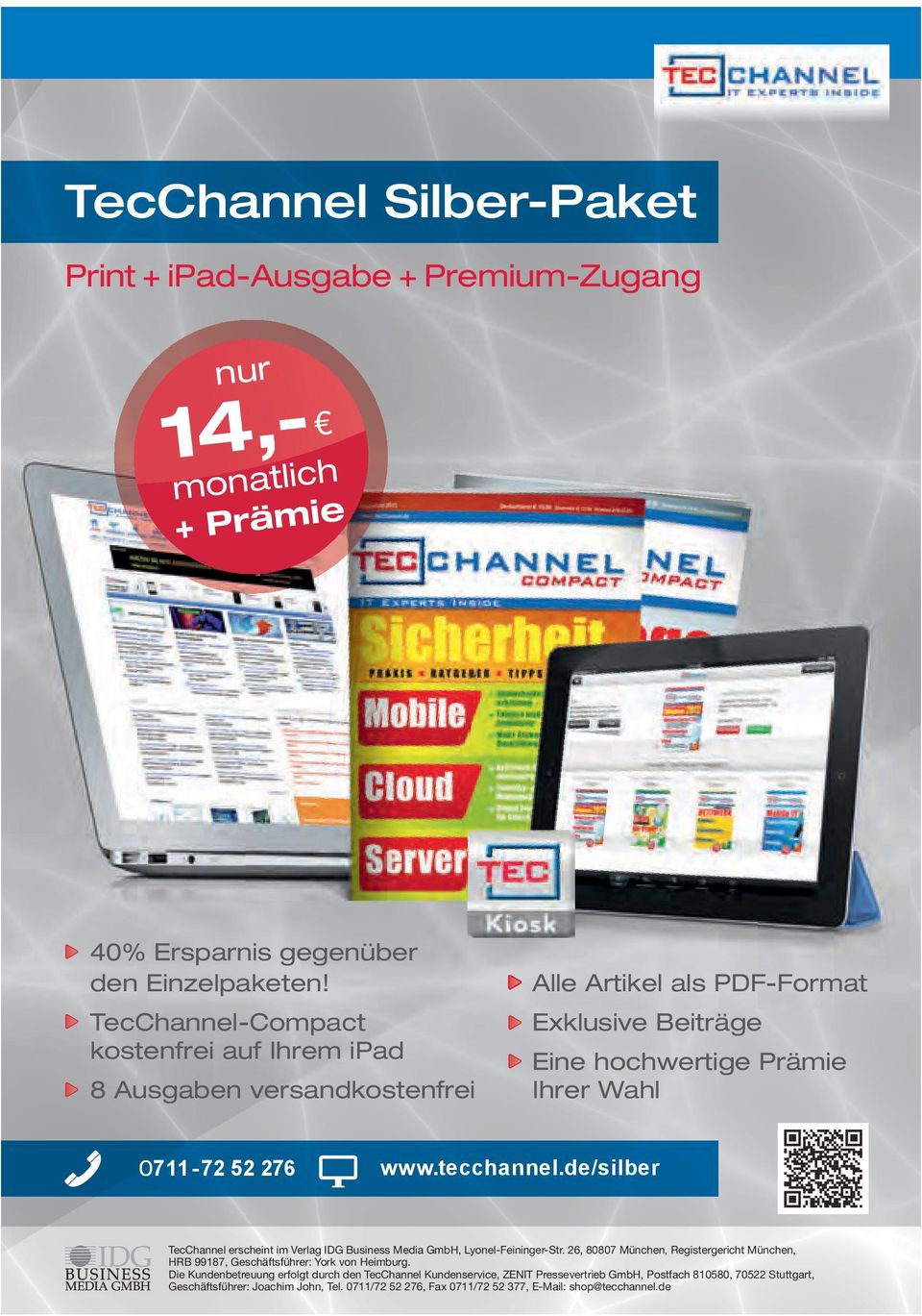 tecchannel.de/silber TecChannel erscheint im Verlag IDG Business Media GmbH, Lyonel-Feininger-Str.