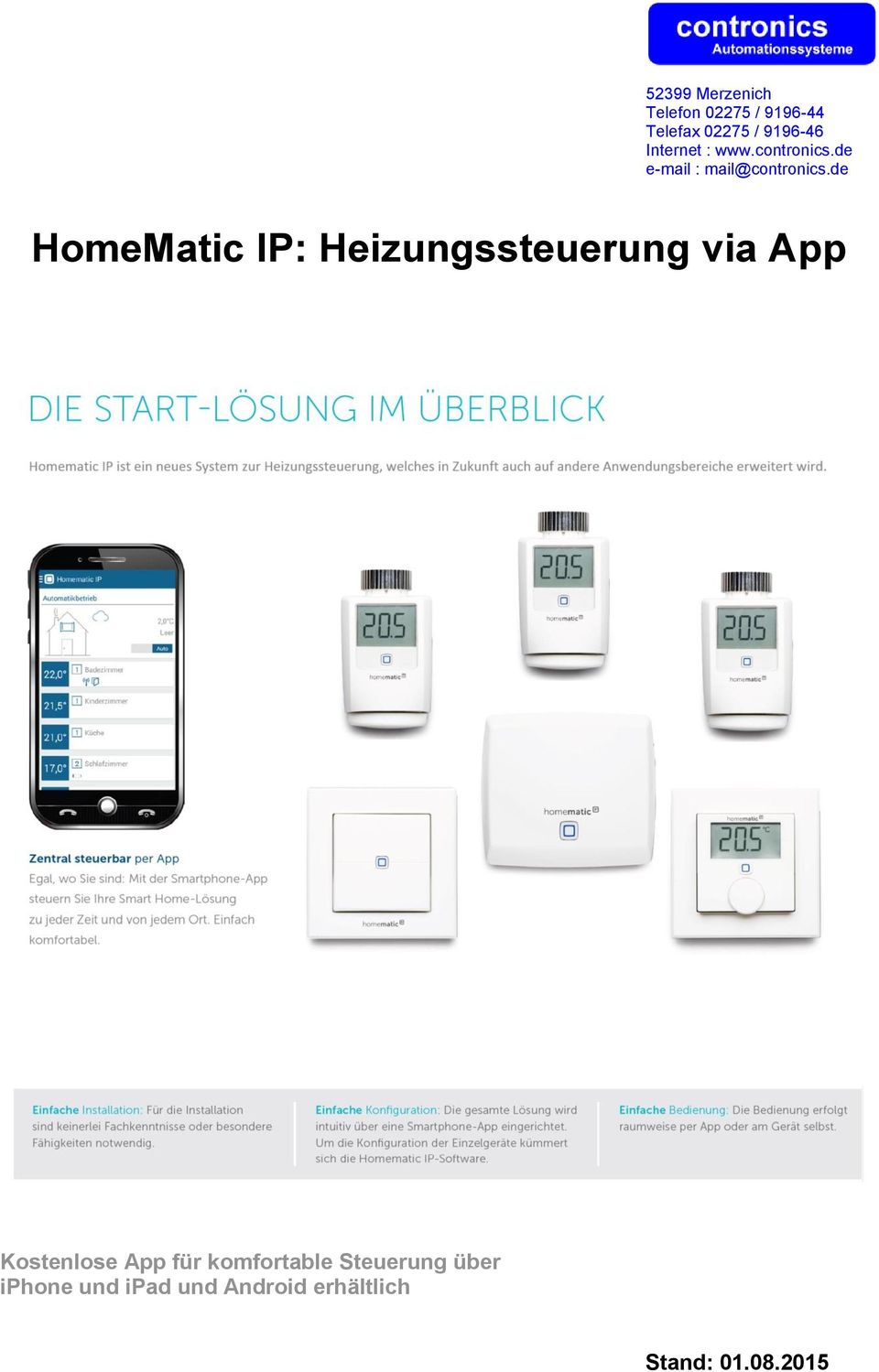 de HomeMatic IP: Heizungssteuerung via App Kostenlose App für