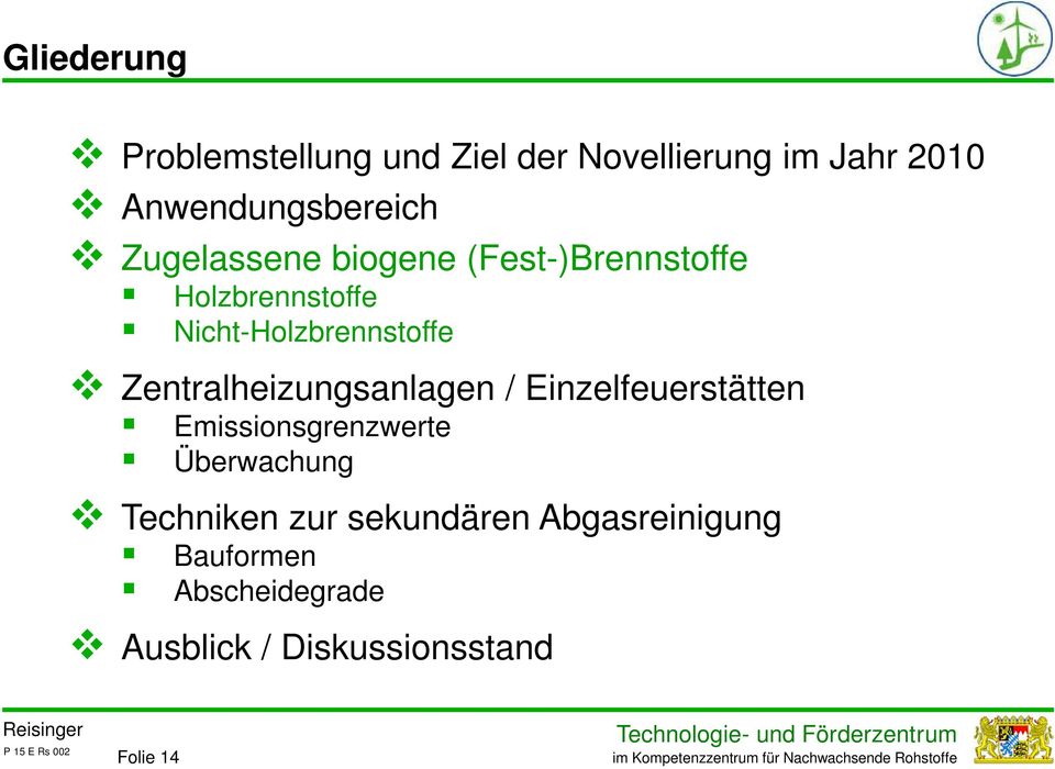 Zentralheizungsanlagen / Einzelfeuerstätten Emissionsgrenzwerte Überwachung