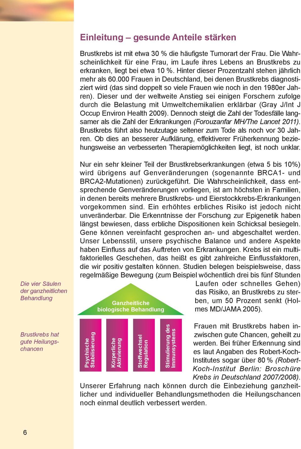 000 Frauen in Deutschland, bei denen Brustkrebs diagnostiziert wird (das sind doppelt so viele Frauen wie noch in den 1980er Jahren).