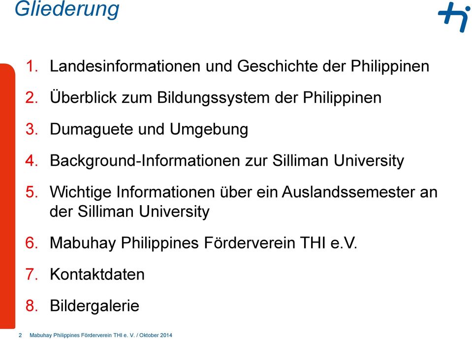 Background-Informationen zur Silliman University 5.