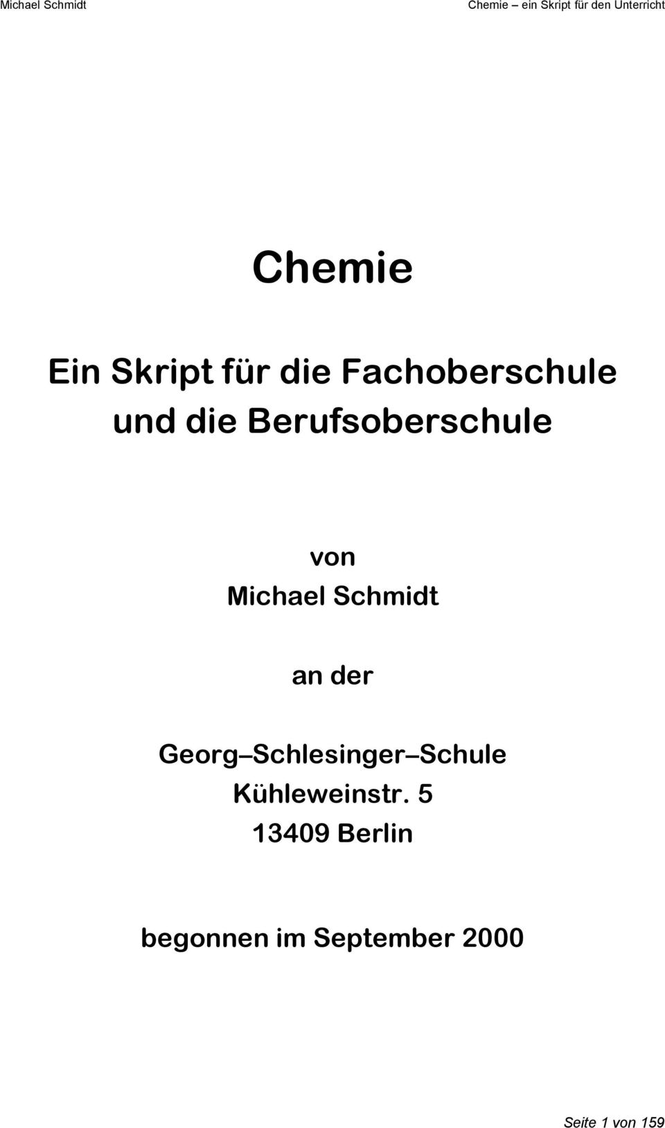 Georg Schlesinger Schule Kühleweinstr.