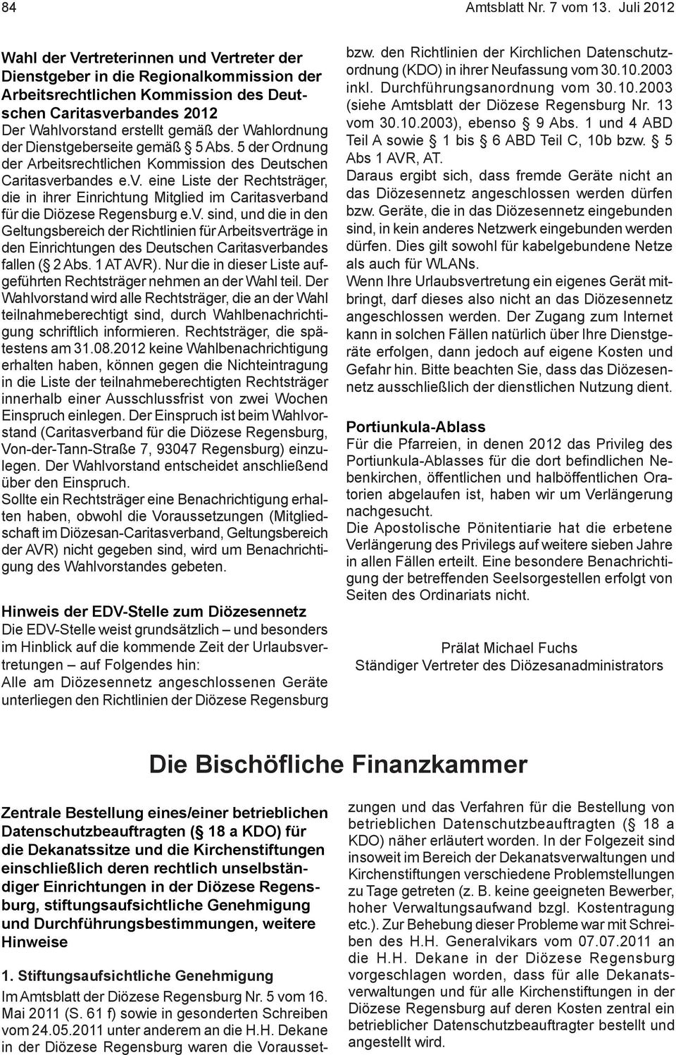 Wahlordnung der Dienstgeberseite gemäß 5 Abs. 5 der Ordnung der Arbeitsrechtlichen Kommission des Deutschen Caritasve