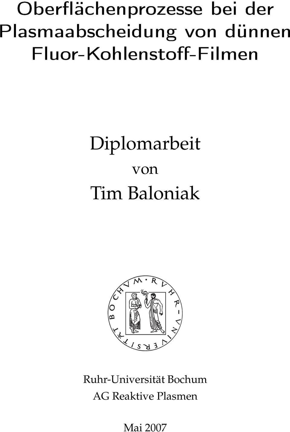 Diplomarbeit von Tim Baloniak