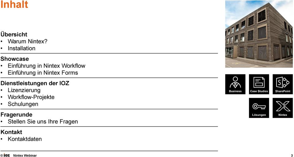 Einführung in Nintex Forms Dienstleistungen der IOZ