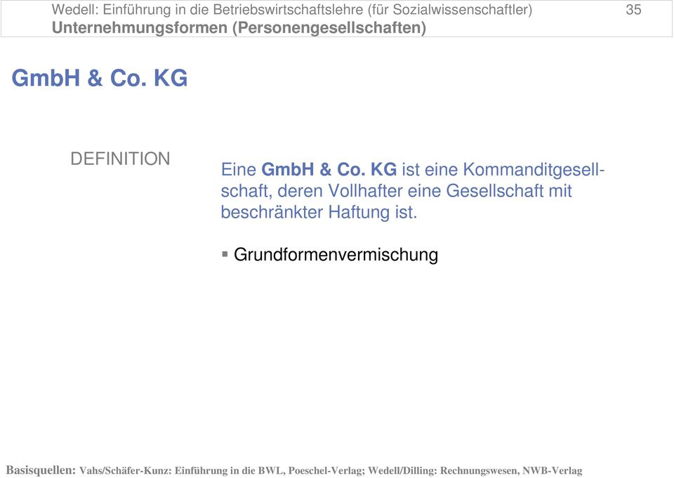GmbH & Co. KG DEFINITION Eine GmbH & Co.