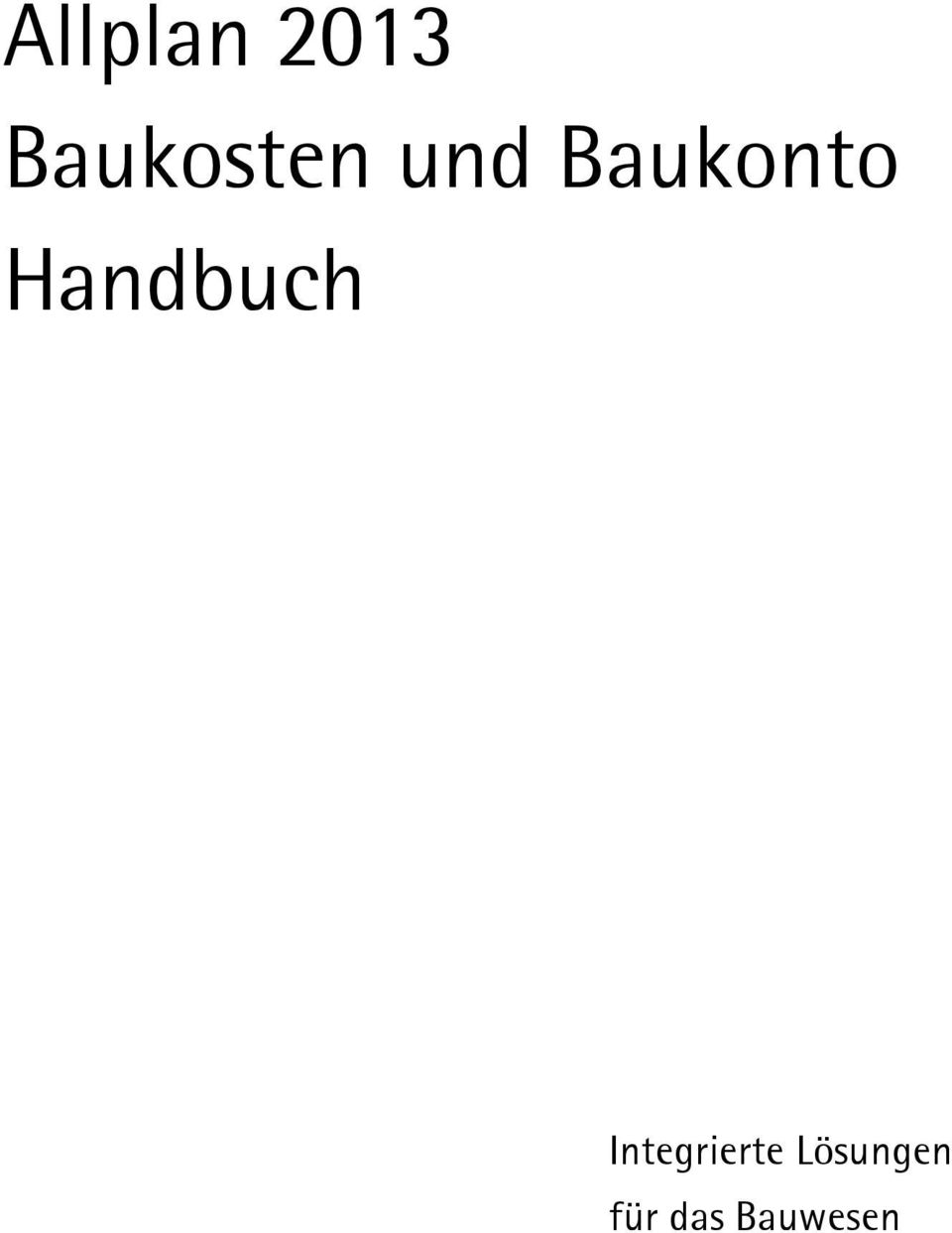 Baukonto Handbuch