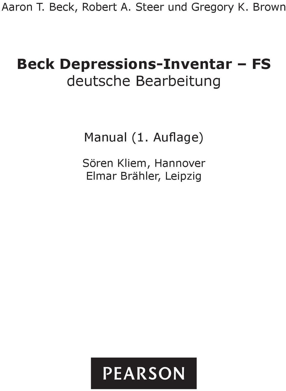 Brown Beck Depressions-Inventar FS
