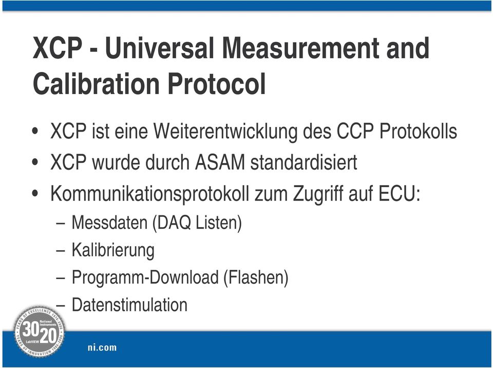 standardisiert Kommunikationsprotokoll zum Zugriff auf ECU: