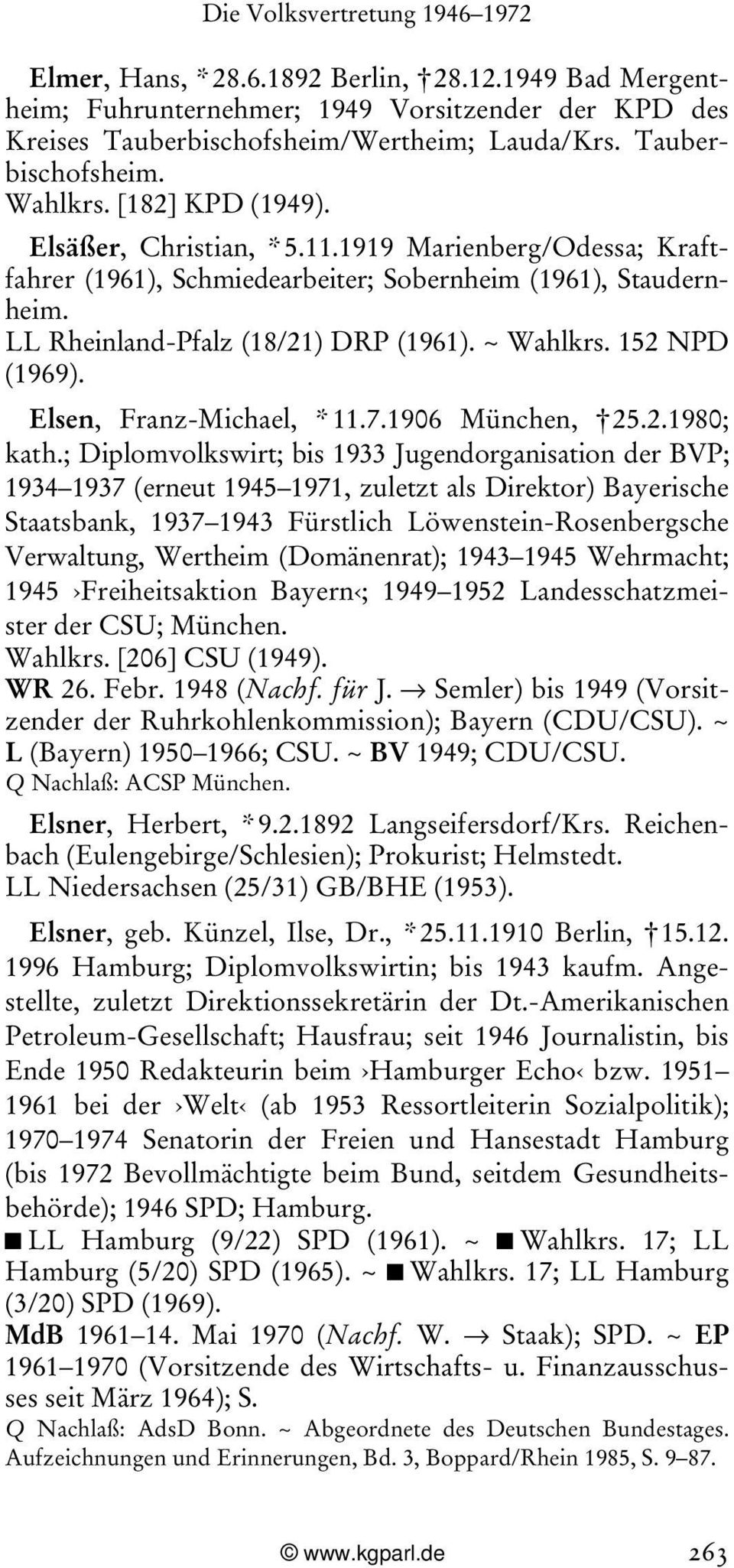 152 NPD (1969). Elsen, Franz-Michael, * 11.7.1906 München, 25.2.1980; kath.