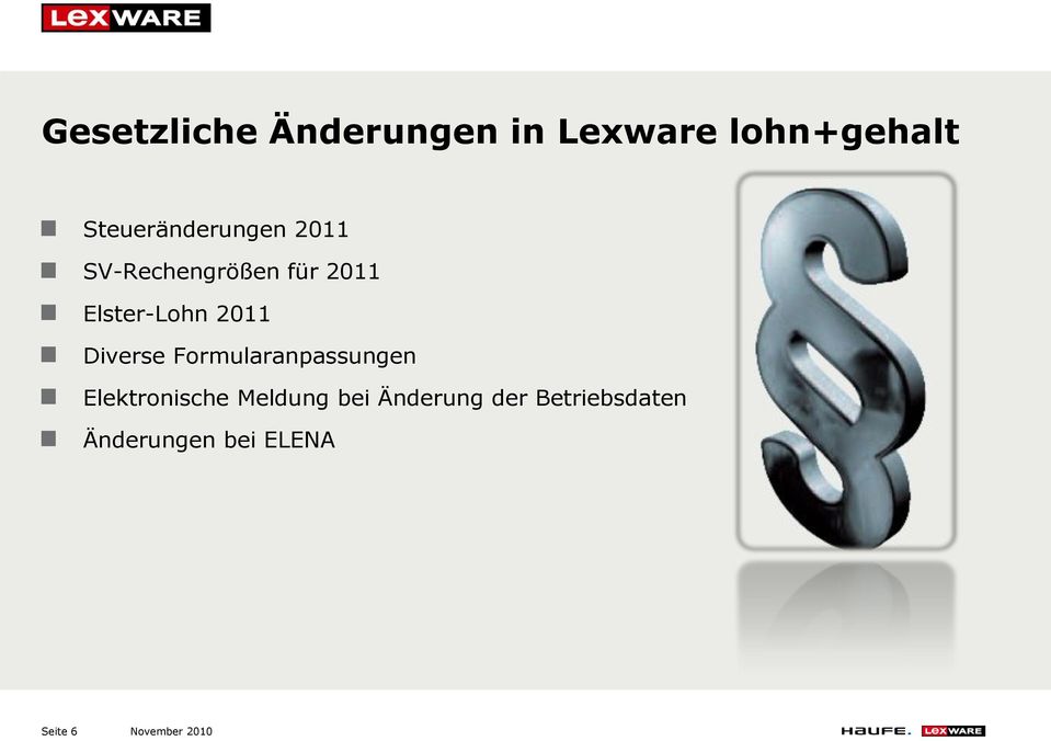 Elster-Lohn 2011 Diverse Formularanpassungen