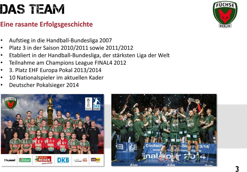 Handball-Bundesliga, der stärksten Liga der Welt Teilnahme am Champions League