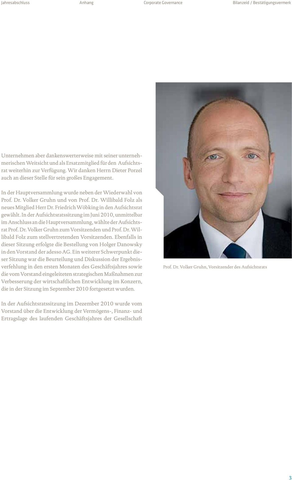 Dr. Willibald Folz als neues Mitglied Herr Dr. Friedrich Wöbking in den Aufsichtsrat gewählt.