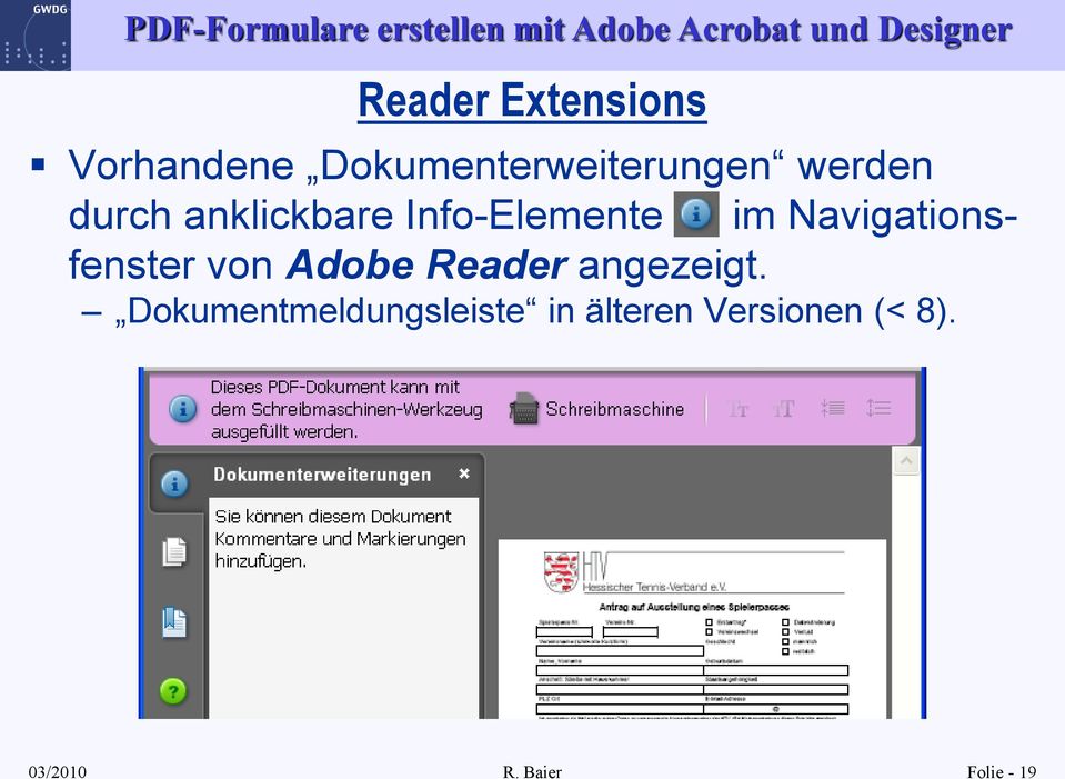 Navigationsfenster von Adobe Reader angezeigt.