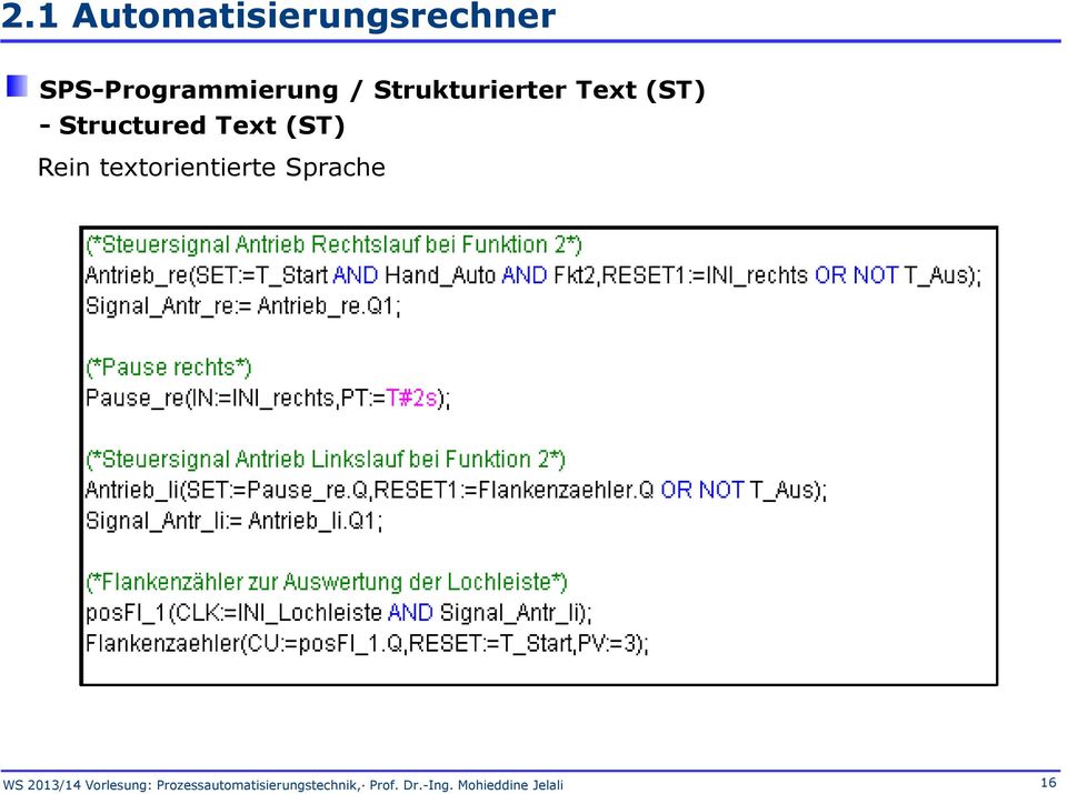 textorientierte Sprache WS 2013/14 Vorlesung: