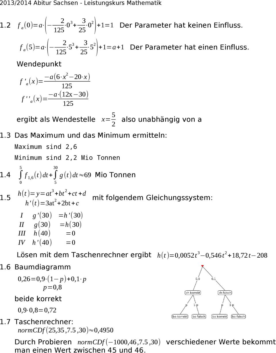 4 Maximum sind 2,6 Minimum sind 2,2 Mio Tonnen 3 f 1,6 (t)dt+ g(t) dt 69 Mio Tonnen 5 1.