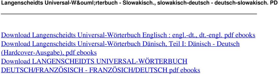 PDF Download Langenscheidts Universal-Wörterbuch Englisch : engl.-dt., dt.-engl.